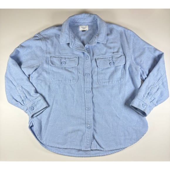 American Eagle Outfitters Jackets & Blazers - American Eagle Shacket, Woman's Size Medium, Light Blue, 100% Cotton, Button Up